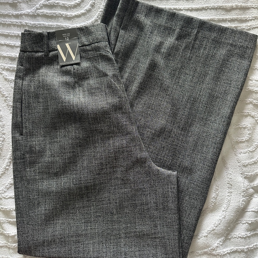 Worthington Charcoal Wide Leg Pants